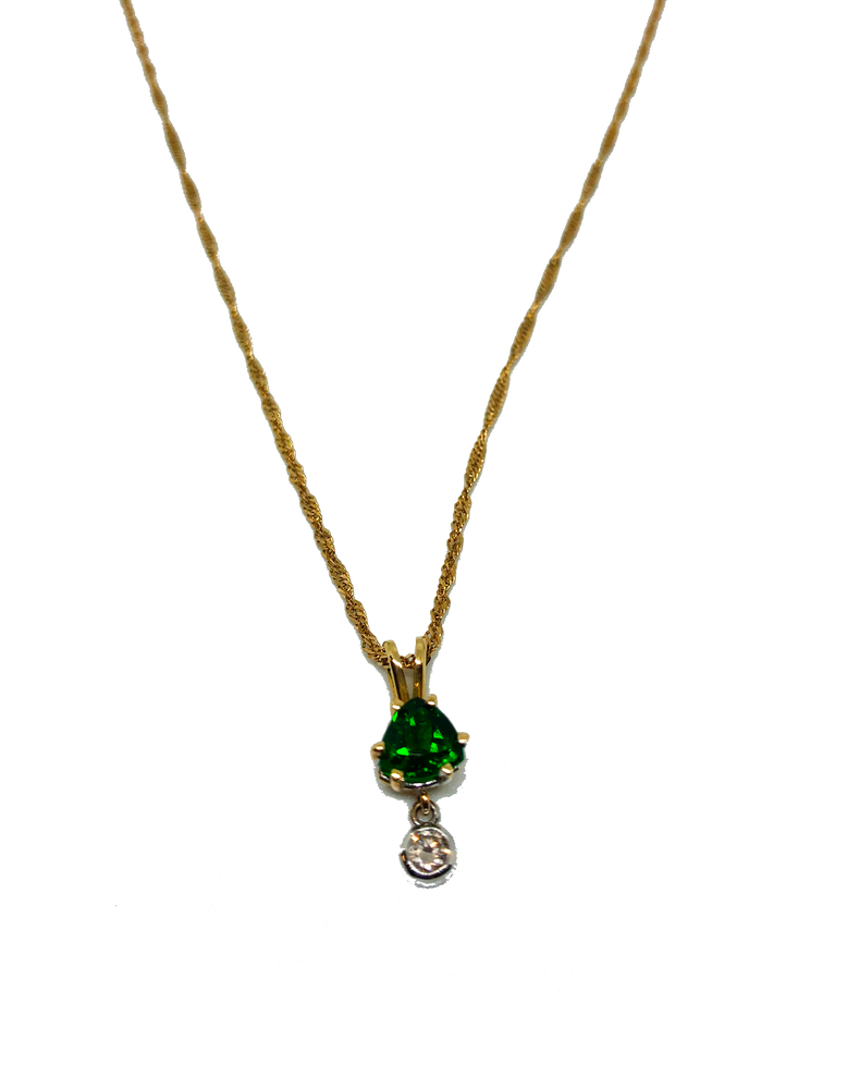 Tsavorite Garnet & Diamond Necklace