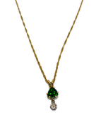 Tsavorite Garnet & Diamond Necklace