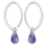 Sterling Silver "Sweep" Earrings with  Amethyst Briolettes