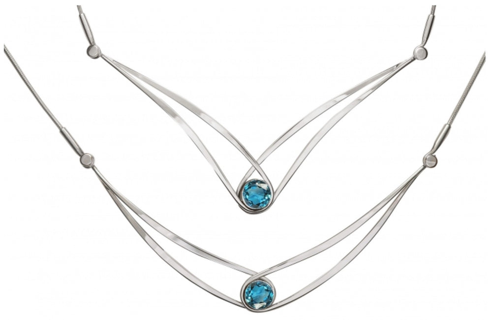 'Gemstone Swing' Necklace with Blue Topaz