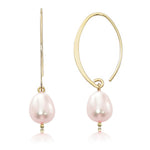 Sweep Earrings with Pink Freshwater Pearls