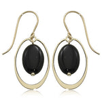 14KY Gold & Black Onyx "Lentil" Earrings