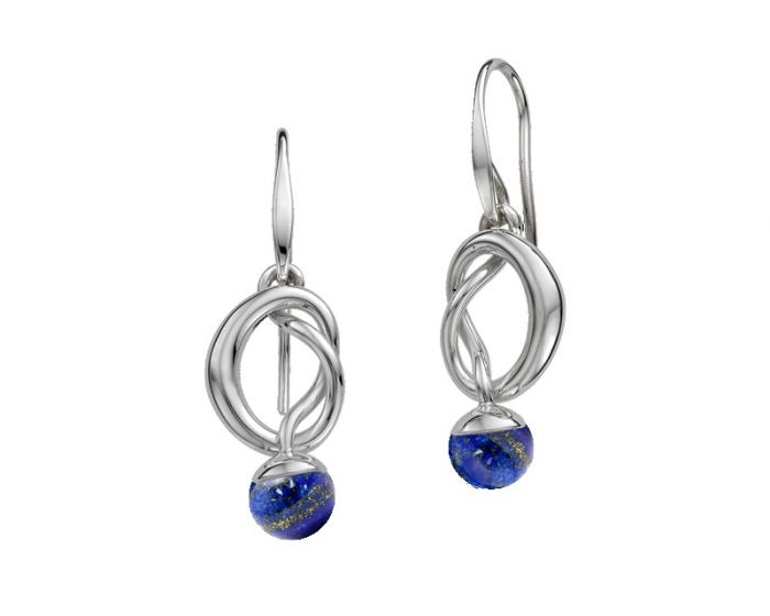 'Knotty' Earrings w Blue Lapis