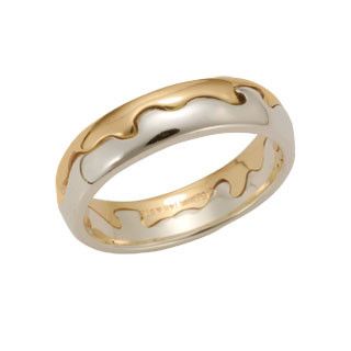 SS & 14 K Yellow Gold Water's Edge Ring