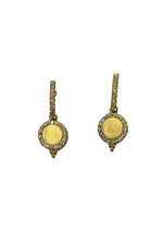 14KY & Diamond Petite Medallion Drop Earrings