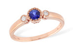 Sapphire, Rose Gold & Diamond Ring