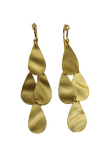 14K Yellow Gold and Diamond Triple Drop Earrings