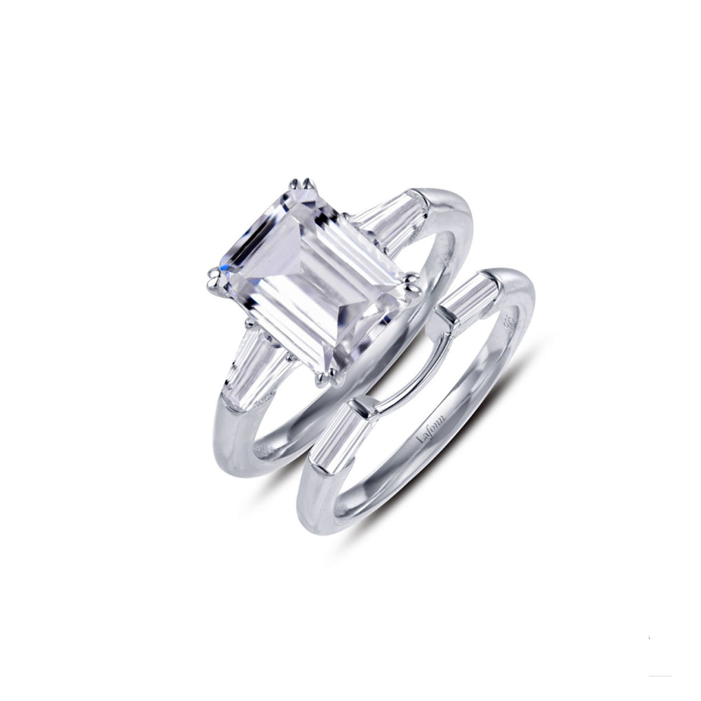 Wedding Set~Emerald-cut Engagement Ring & Matching Band