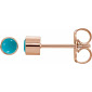 14K Rose Gold Turquoise Stud Earrings